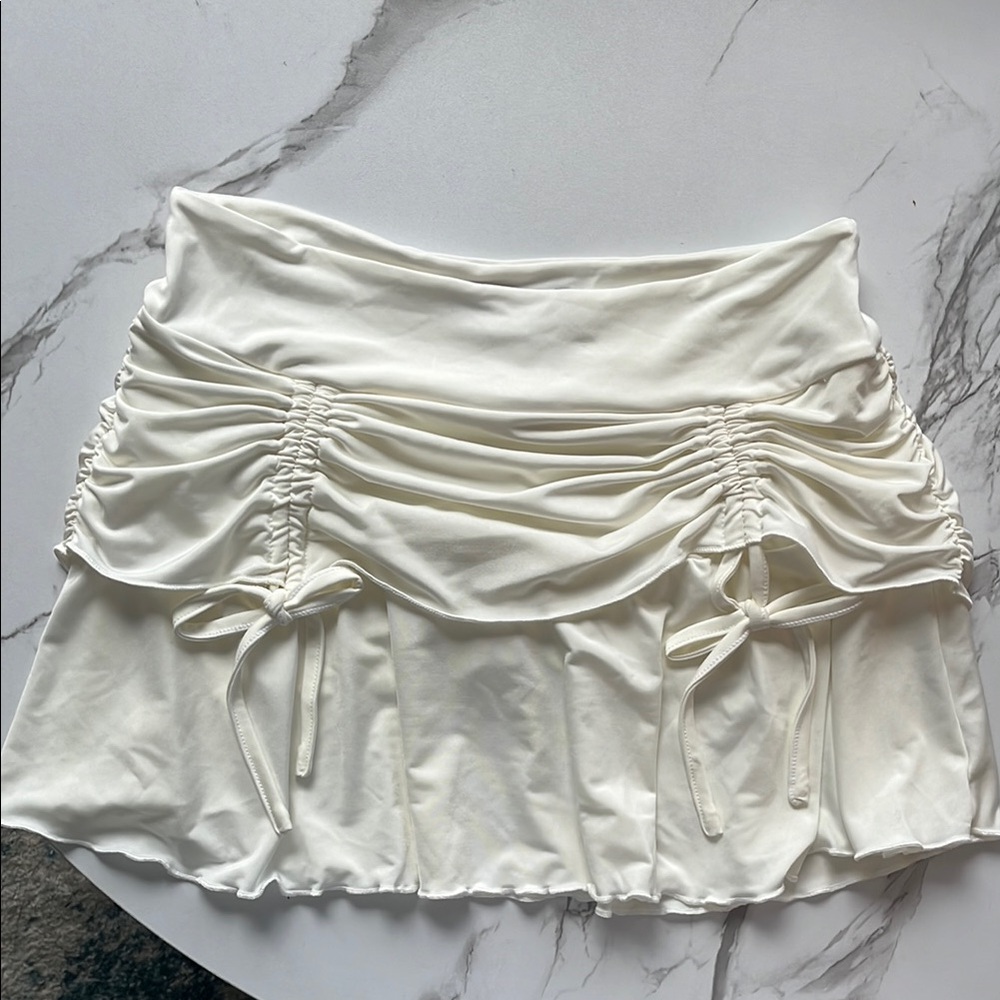 I.AM.GIA white mini bow tie skirt